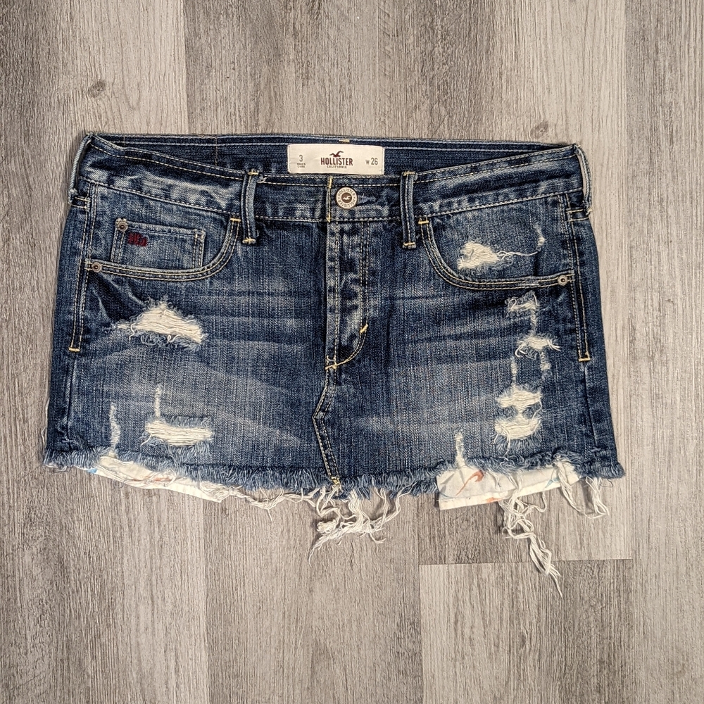 Hollister Jean Skirt Size 3 26 Waist Button Fly